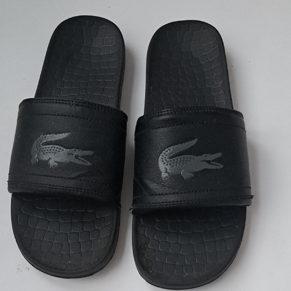 Lacoste Other - Lacoste Black Crocodile Slide Sandals